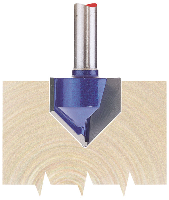 Draper 75337 TCT Router Bit, 1/4" Groove 19mm x 90°