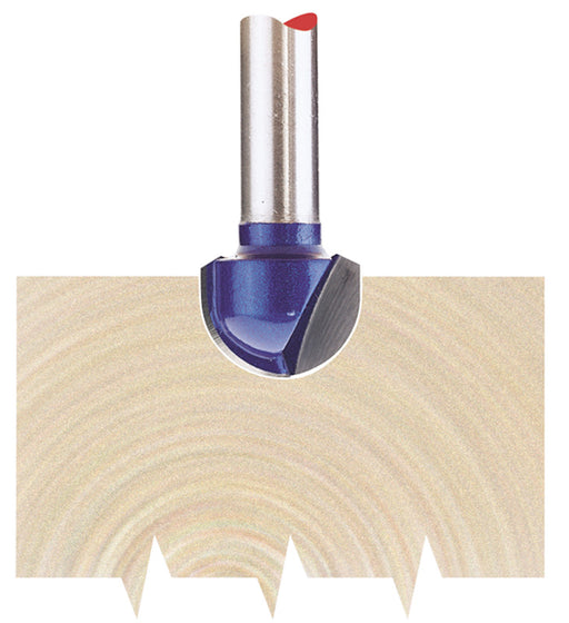 Draper 75345 TCT Router Bit, 1/4" Core Box, 12.7 x 6.35mm Radius