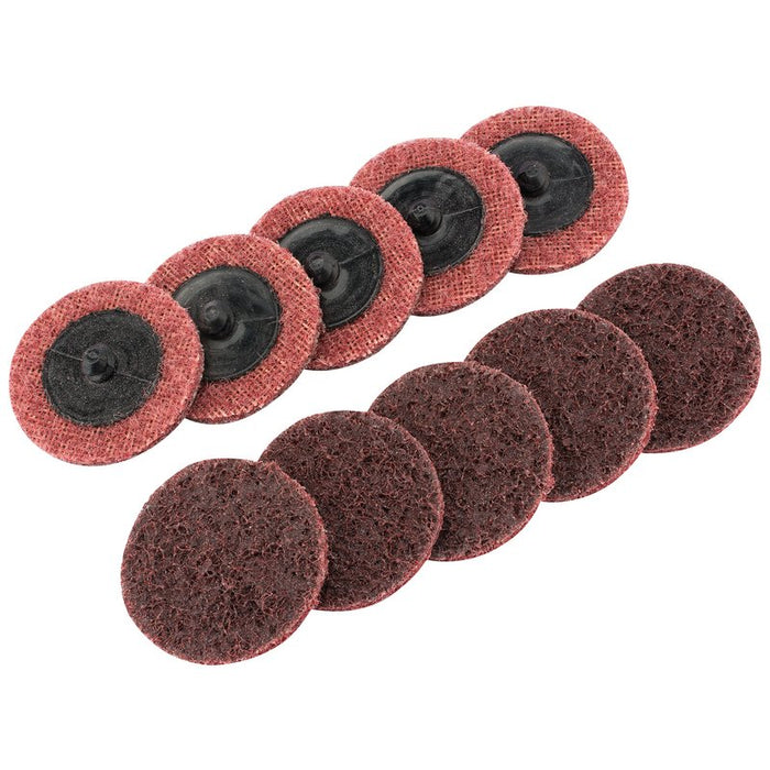 Draper Polycarbide Abrasive Pads, 50mm, Medium, Pack of 10, 75623