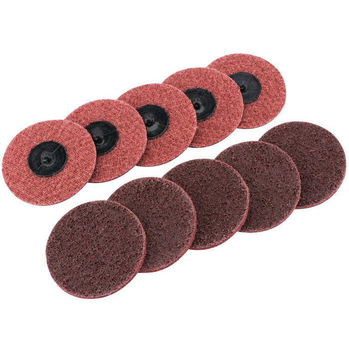 Draper Polycarbide Abrasive Pads, 75mm, Medium - Pack of 10, 75627