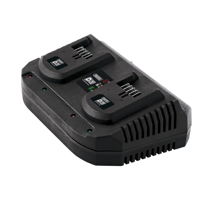 Draper 92239 D20 20V Fast Twin Battery Charger, 2 x 3.5A