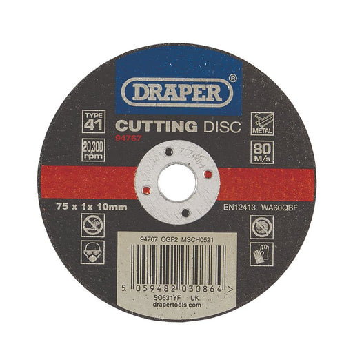 Draper Metal Cutting Disc, 75 x 1 x 10mm, 94767