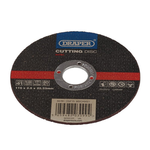 Draper Flat Stone Cutting Disc, 115 x 2.5 x 22.23mm, 94781
