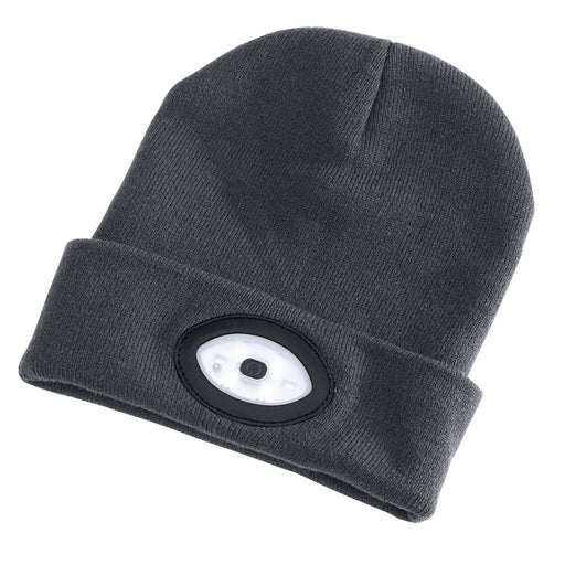 Draper 99522 Beanie Hat with Rechargeable Torch, One Size, 1W, 100 Lumens, Grey