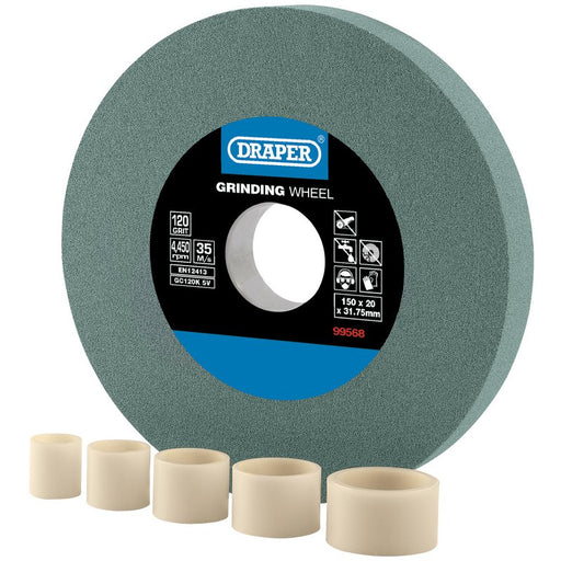 Draper Silicon Carbide Bench Grinding Wheel, 150 x 20mm, 120 Grit, 99568