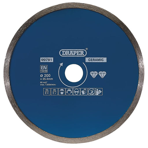 Draper Continuous Diamond Blade, 200mm, 99781