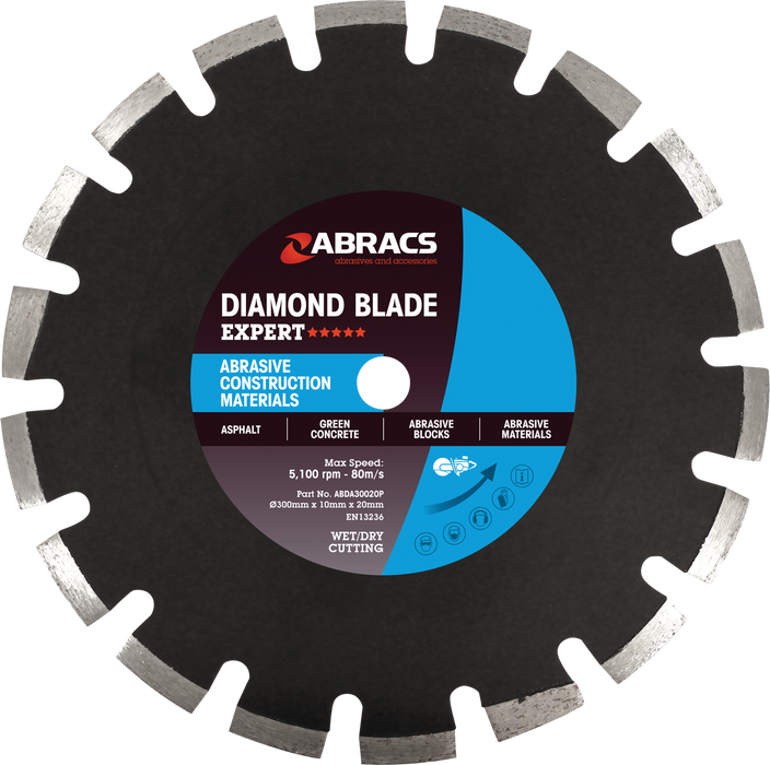 Abracs Diamond Blade ACM - Expert, 300mm x 10mm x 20mm, ABDA30020P