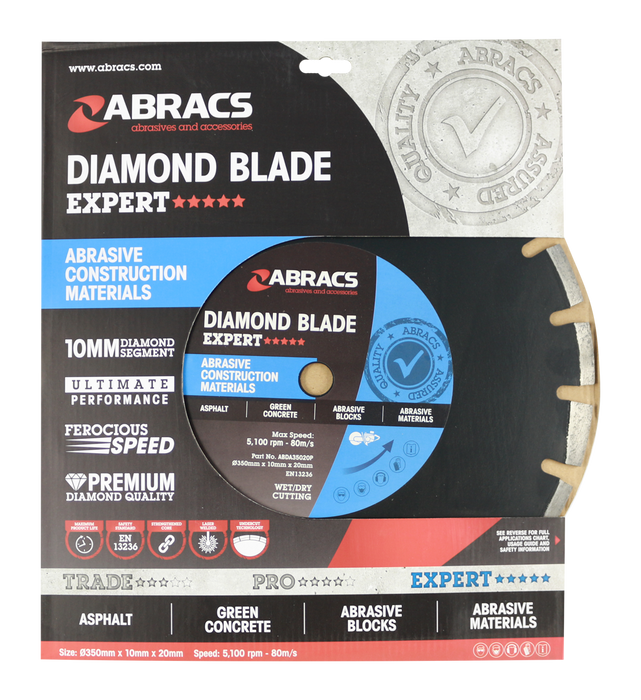 Abracs Diamond Blade ACM - Expert, 350mm x 10mm x 20mm, ABDA35020P