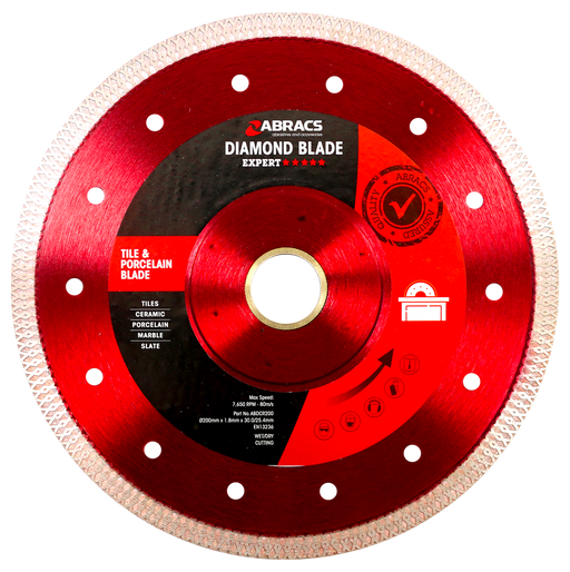 Abracs Diamond X-TechTile Blade, 200mm x 1.8mm x 30.0/25.4mm, ABDCR200