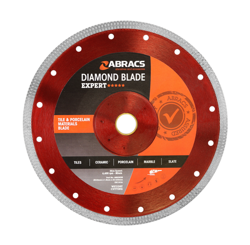 Abracs Diamond Blade X-Tech Tile Blade, 230mm x 2.4mm x 25.4/22mm, ABDCR230