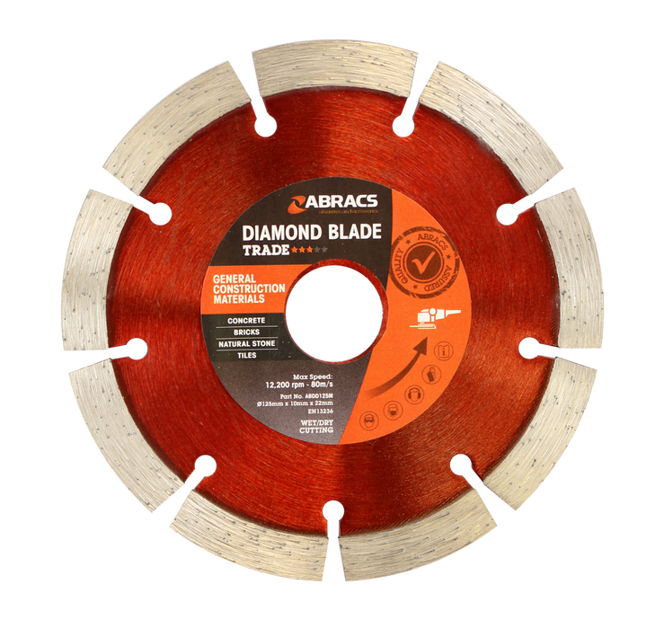 Abracs Diamond Blade GCM - Trade, 125mm x 10mm x 22mm, ABDD125M