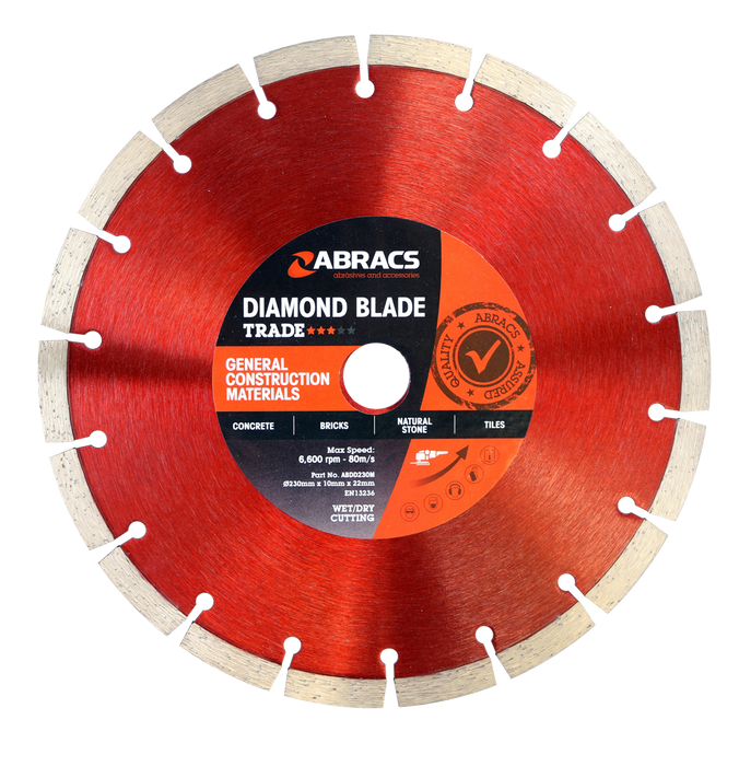 Abracs Diamond Blade GCM - Trade, 230mm x 10mm x 22mm, ABDD230M