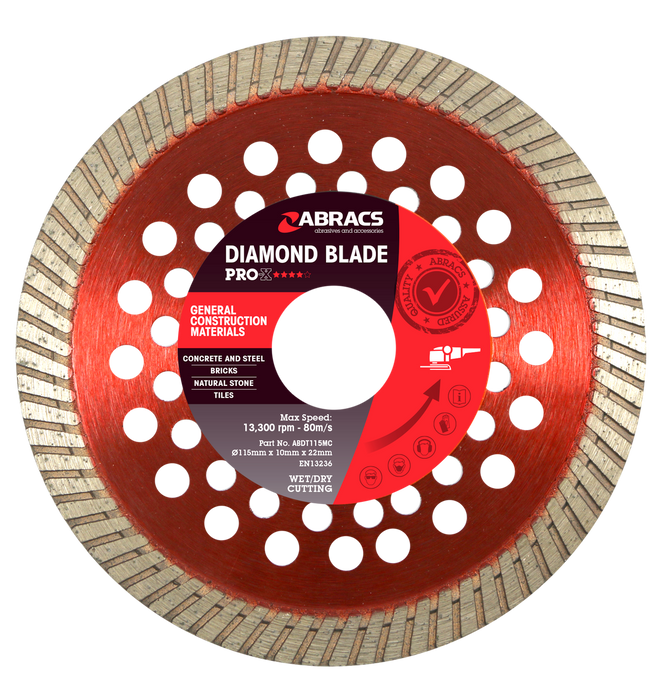 Abracs Diamond Blade GCM - PRO-X, 115mm x 10mm x 22mm, ABDT115MC