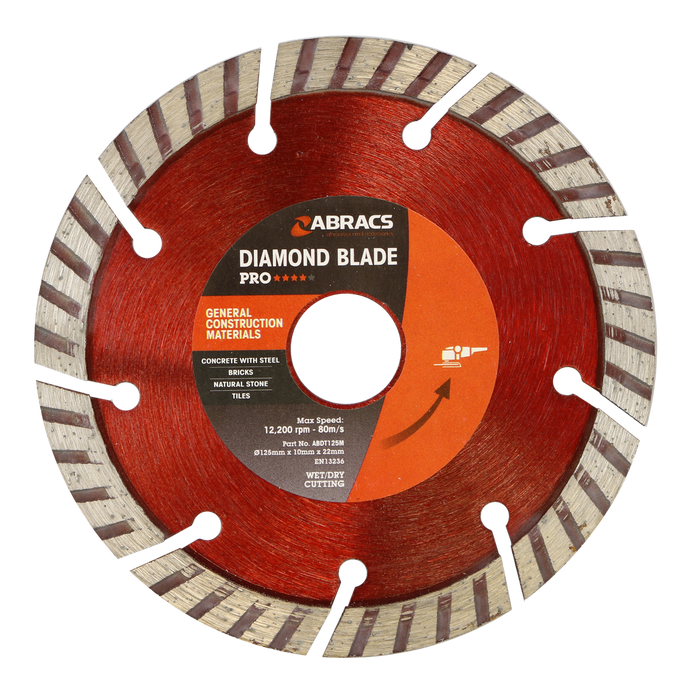 Abracs Diamond Blade GCM - PRO, 125mm x 10mm x 22mm, ABDT125M