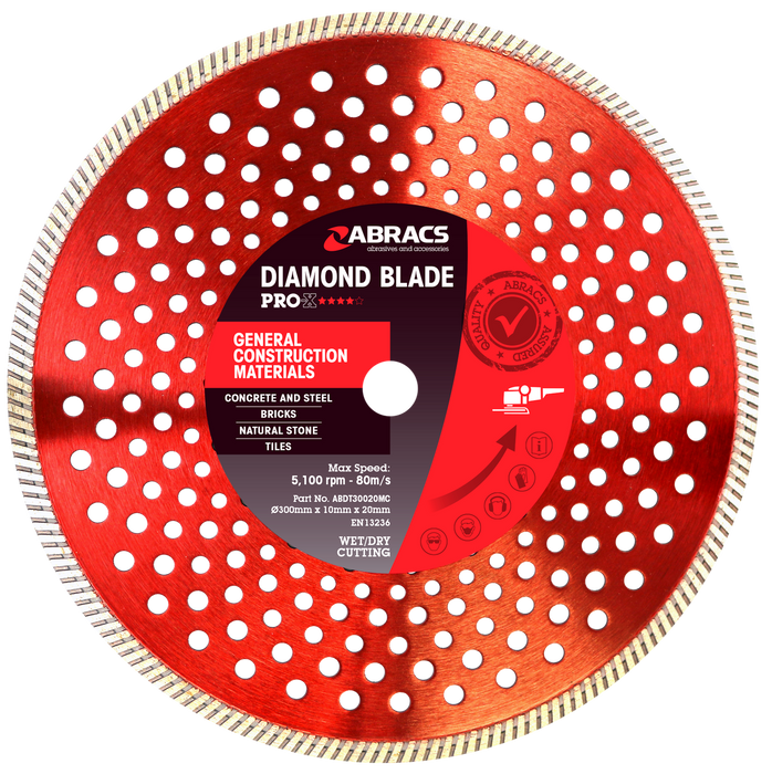 Abracs Diamond Blade GCM - PRO-X, 300mm x 10mm x 20mm, ABDT30020MC