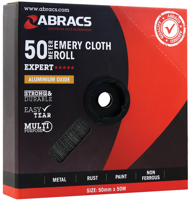 Abracs Emery Roll, 50mm x 50M x 40Grit, ABER5050040
