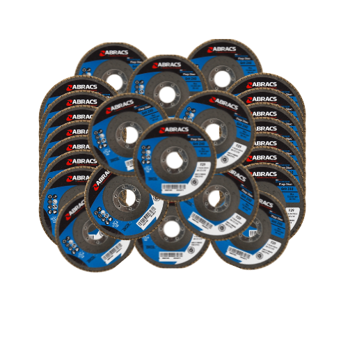 Abracs Flap Discs, 115mm x 40g - Pack of 25, ABFZ115B040
