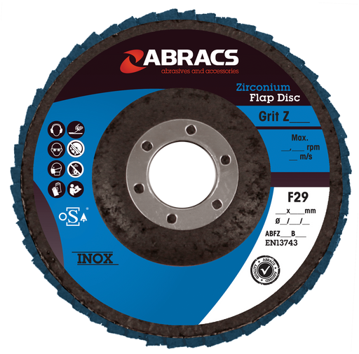 Abracs Flap Discs, 125mm x 120g - Pack of 25, ABFZ125B120