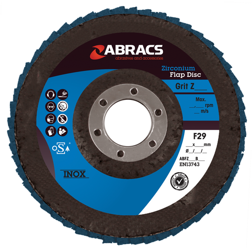 Abracs Flap Discs, 180mm x 40g - Pack of 25, ABFZ180B040
