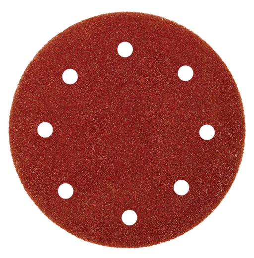 Abracs Hook & Loop Sanding Discs, 125mm x 180g - 8 Holes - Pack of 25, ABHL8125180