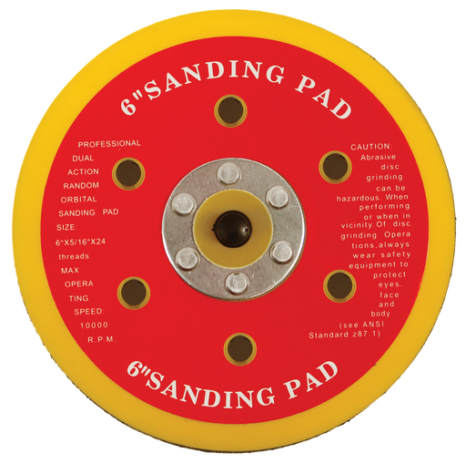 Abracs H&L Backing Pad, 150mm x 5/16 UNF 6 Holes, ABHLBP1506