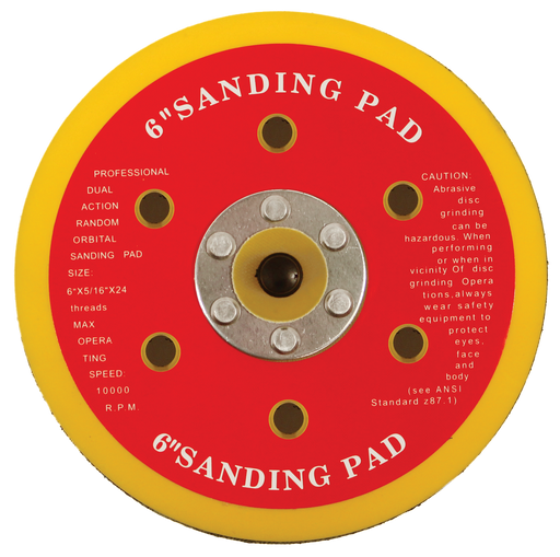 Abracs H&L Backing Pad, 150mm x 5/16 UNF 6 Holes, ABHLBP1506