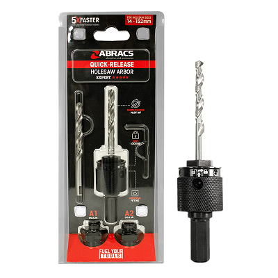 Abracs Quick-Release Holesaw Arbor - Pack of 1, ABHSAQR