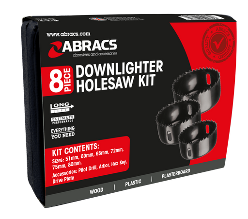 Abracs 8pc Hole Saw Downlighter Set - Pack of 1, ABHSDLKIT