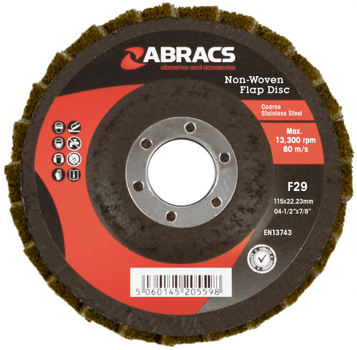 Abracs Polirico Discs, 115mm Brown - Coarse - Pack of 10,ABPOBROWN