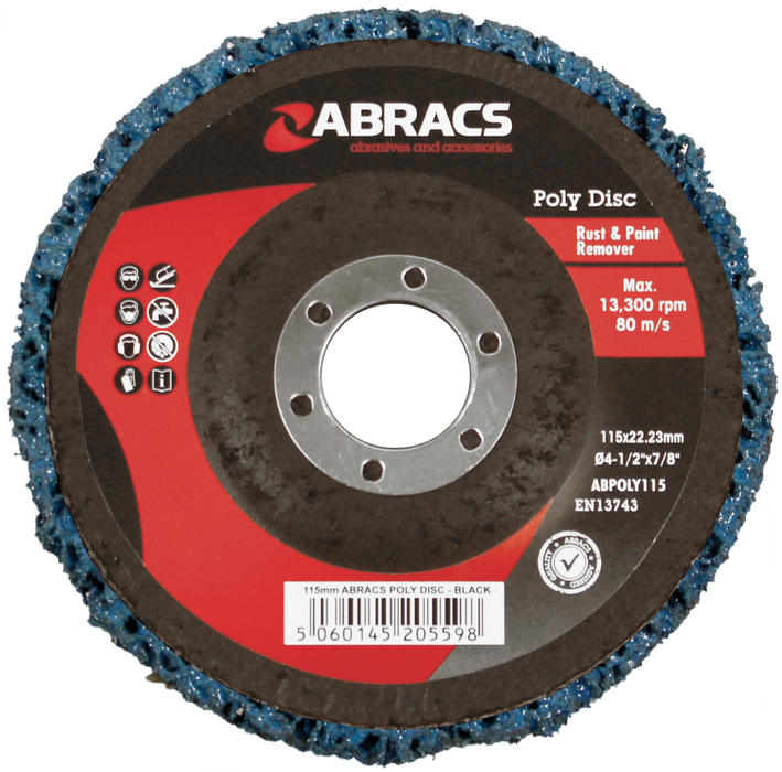 Abracs Poly Disc - Blue, 115mm - Pack of 10, ABPOLY115B