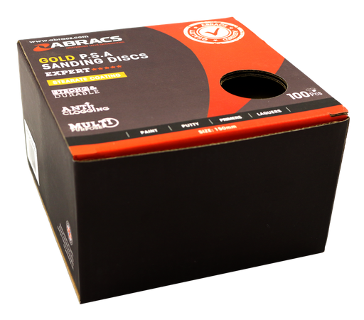 Abracs Gold PSA Sanding Discs, 150mm x 120g - Pack of 100, ABPSAG150120