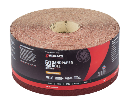 Abracs Sand Paper Roll, 115mm x 50M x 240Grit, ABS11550240