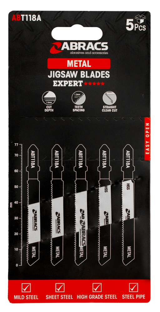 Abracs Jigsaw Blade Metal T118A - 5(Pcs) Pack of 1, ABT118A