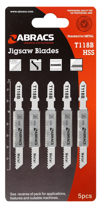 Abracs Jigsaw Blade Metal T118B - 5(Pcs) Pack of 1, ABT118B