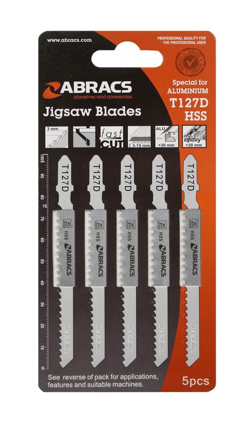 Abracs JigSaw Blade ALUMINIUM T127D - 5(Pcs) Pack of 1, ABT127D