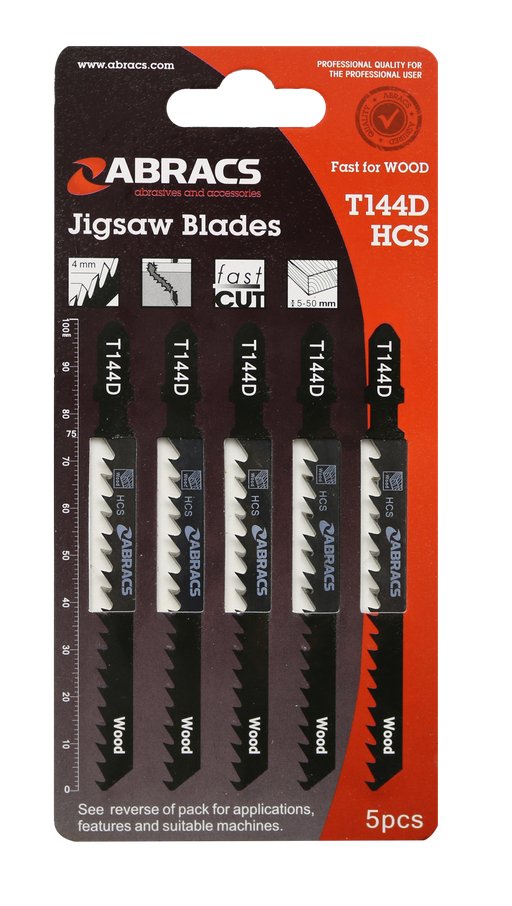 Abracs JigSaw Blade Wood T144D - 5(Pcs) Pack of 1, ABT144D