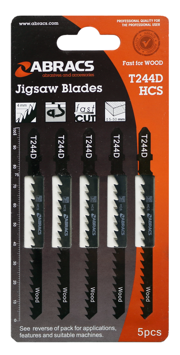 Abracs Jigsaw Blade Wood T244D - 5(Pcs) Pack of 1, ABT244D