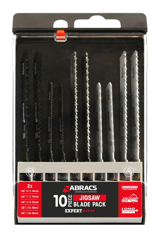 Abracs 10pc JigSaw Blade Mixed Pack of 1, ABTMIX10