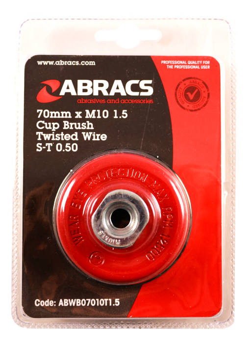 Abracs T/KNOT Wire Brush, 70mm x M10 x1.5, ABWB07010T1.5