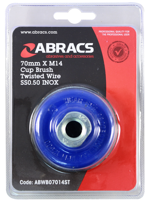 Abracs T/KNOT Wire Brush S/S, 70mm x M14, ABWB07014ST