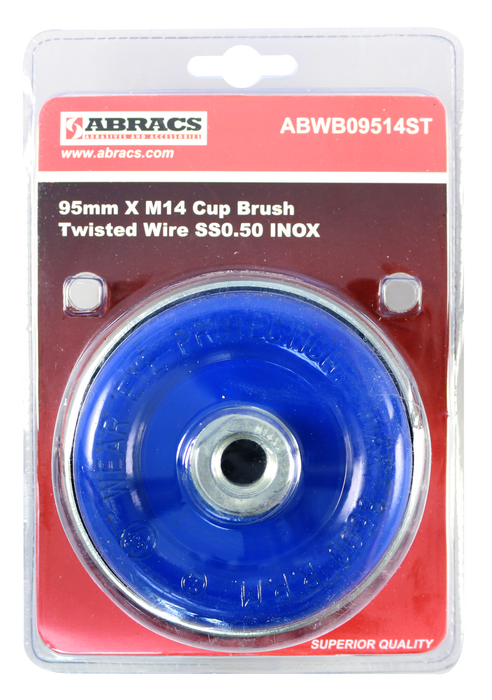 Abracs T/KNOT Wire Brush S/S, 95mm x M14, ABWB09514ST