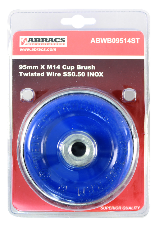 Abracs T/KNOT Wire Brush S/S, 95mm x M14, ABWB09514ST