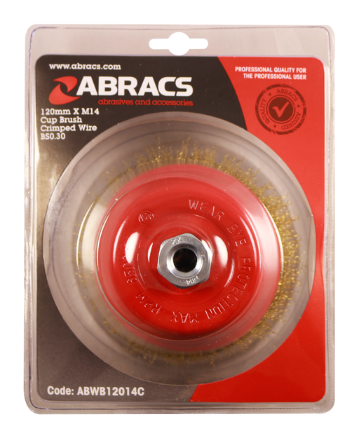 Abracs Crimp Wire Brush, 120mm x M14, ABWB12014C