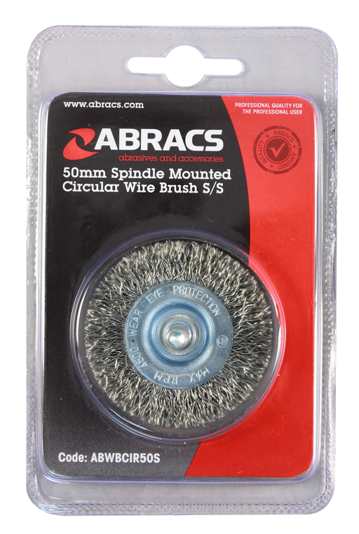 Abracs Spindle Mounted Circular Brush S/S, 50mm, ABWBCIR50S
