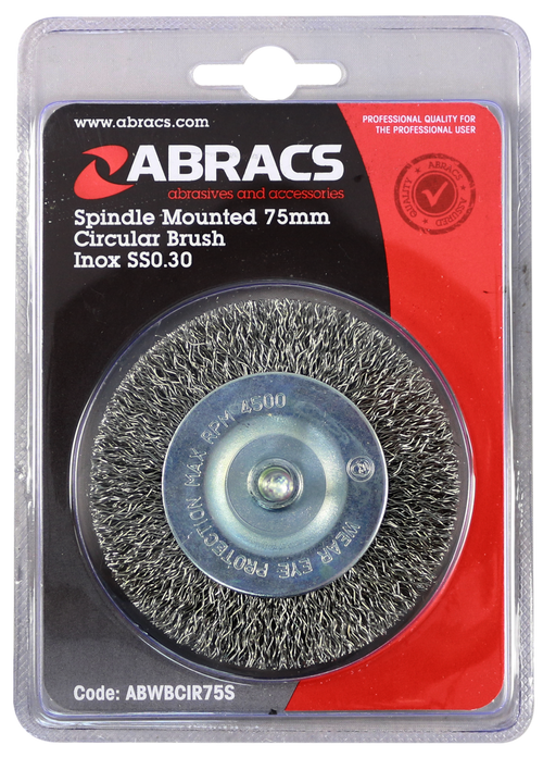 Abracs Spindle Mounted Circular Brush S/S, 75mm, ABWBCIR75S