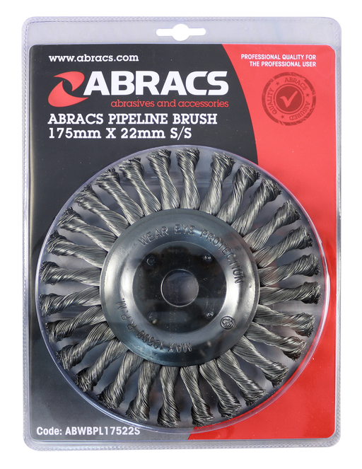 Abracs Pipeline Brush, 175mm x 22mm S/S, ABWBPL17522S
