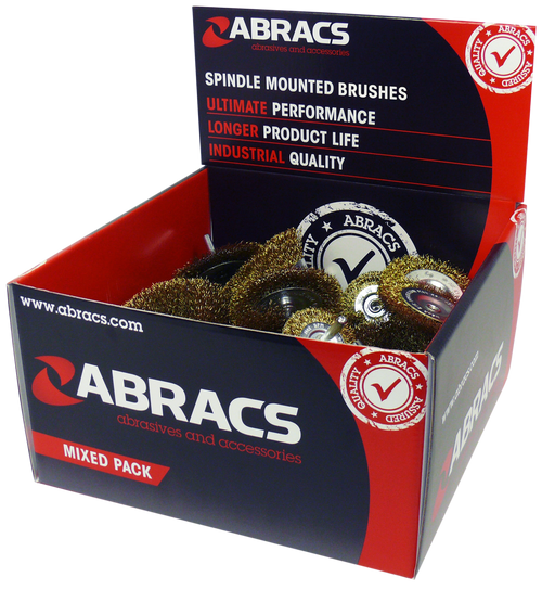 Abracs Spindle Mounted Brush Display, 40Pcs - Pack of 1, ABWBSMDISP