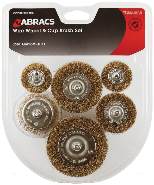 Abracs Spindle Mounted Wire Brush, 6Pcs - Pack of 1, ABWBSMPACK1