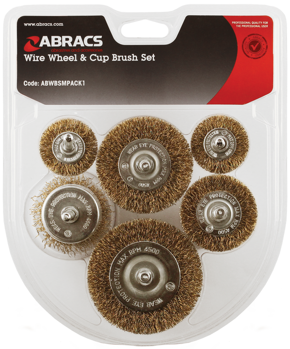 Abracs Spindle Mounted Wire Brush, 6Pcs - Pack of 1, ABWBSMPACK1