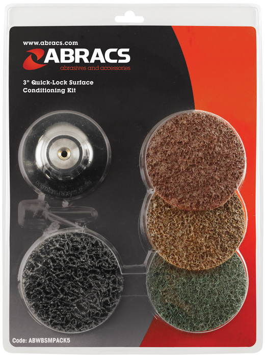 Abracs 3" Roloc Surface Conditioning Kit, ABWBSMPACK5